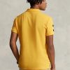 Polos Ralph Lauren de malla con escudo y corte clásico amarillo para hombre