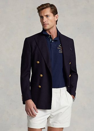 Polos Ralph Lauren de malla con escudo y corte clásico para hombre en azul marino Polos Ralph Lauren de malla con escudo y corte clásico para hombre en azul marino