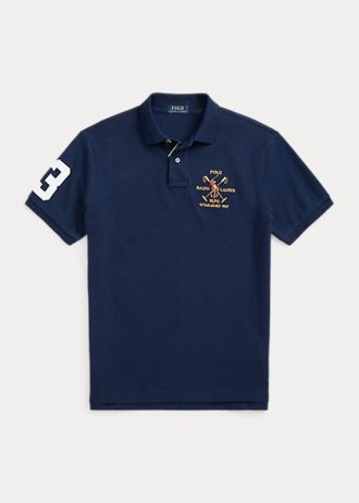 Polos Ralph Lauren de malla con escudo y corte clásico para hombre en azul marino Polos Ralph Lauren de malla con escudo y corte clásico para hombre en azul marino