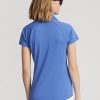 Polos Ralph Lauren de malla con tapeta festoneada para mujer en azul Polos Ralph Lauren de malla con tapeta festoneada para mujer en azul