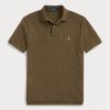 Polos Ralph Lauren de malla entallados y personalizados en color oliva para hombre Polos Ralph Lauren de malla entallados y personalizados en color oliva para hombre