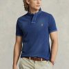 Polos Ralph Lauren de malla remendada de corte clásico para hombre en azul marino