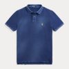 Polos Ralph Lauren de malla remendada de corte clásico para hombre en azul marino