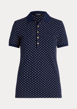 Polos Ralph Lauren De Piqué Con Lunares Azul Marino Para Mujer