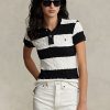 Polos Ralph Lauren de punto trenzado ajustado para mujer en color crema/negro Polos Ralph Lauren de punto trenzado ajustado para mujer en color crema/negro