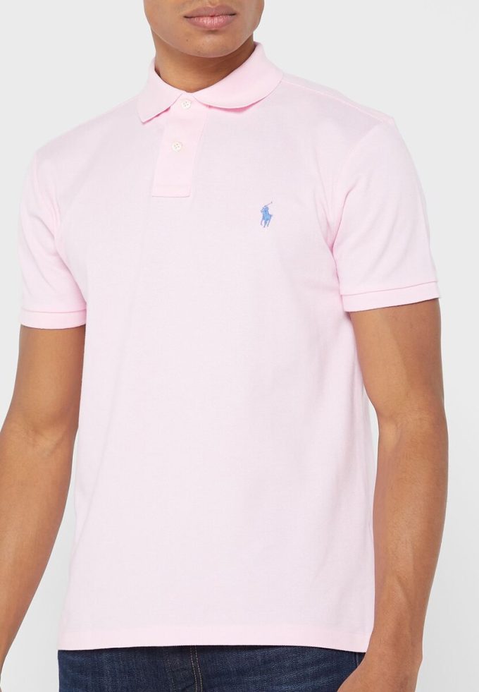 Polos Ralph Lauren Essential Slim Fit rosas para hombre