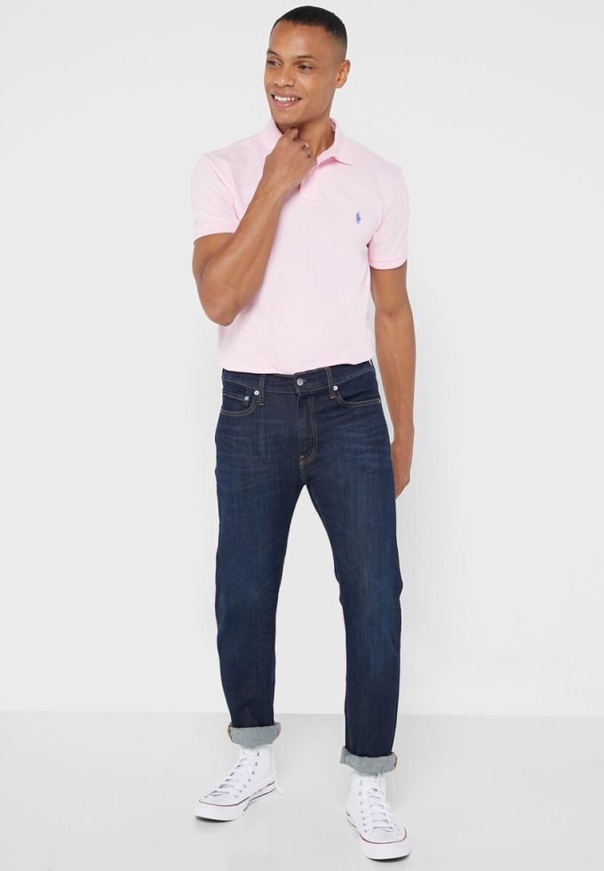 Polos Ralph Lauren Essential Slim Fit rosas para hombre
