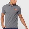 Polos Ralph Lauren grises con logotipo bordado para hombre