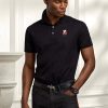 Polos Ralph Lauren negros ajustados con diseño de oso para hombre Polos Ralph Lauren negros ajustados con diseño de oso para hombre
