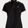 Polos Ralph Lauren negros de corte entallado con cremallera de un cuarto para mujer Polos Ralph Lauren negros de corte entallado con cremallera de un cuarto para mujer