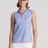Polos sin mangas de rendimiento Ralph Lauren azules para mujer Polos sin mangas de rendimiento Ralph Lauren azules para mujer
