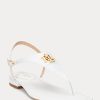 Sandalias blancas de piel con relieve Ellington de Ralph Lauren para mujer Sandalias blancas de piel con relieve Ellington de Ralph Lauren para mujer