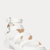 Sandalias blancas de piel napa Ralph Lauren Kayleen para mujer Sandalias blancas de piel napa Ralph Lauren Kayleen para mujer