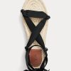 Sandalias con cordones Ralph Lauren negras para mujer Sandalias con cordones Ralph Lauren negras para mujer