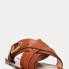 Sandalias con estribo de piel de becerro Jacie de Ralph Lauren para mujer, color marrón Sandalias con estribo de piel de becerro Jacie de Ralph Lauren para mujer, color marrón