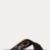 Sandalias con estribo de piel de becerro Jacie de Ralph Lauren para mujer, color negro Sandalias con estribo de piel de becerro Jacie de Ralph Lauren para mujer, color negro