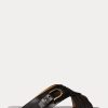 Sandalias con estribo de piel de becerro Jacie de Ralph Lauren para mujer, color negro Sandalias con estribo de piel de becerro Jacie de Ralph Lauren para mujer, color negro