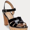 Sandalias de charol Ralph Lauren Soffia para mujer en color negro Sandalias de charol Ralph Lauren Soffia para mujer en color negro