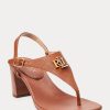 Sandalias de piel abatanada Ralph Lauren Westcott II para mujer en color marrón Sandalias de piel abatanada Ralph Lauren Westcott II para mujer en color marrón