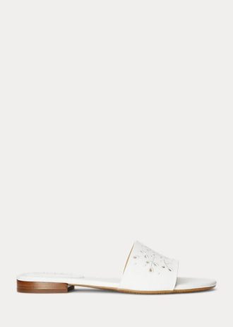 Sandalias de piel con ojales Andee de Ralph Lauren para mujer en color blanco