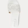 Pantuflas de piel con ojales Andee de Ralph Lauren para mujer, color blanco Pantuflas de piel con ojales Andee de Ralph Lauren para mujer, color blanco