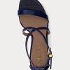 Sandalias de piel con relieve Gabriele de Ralph Lauren para mujer en color azul marino Sandalias de piel con relieve Gabriele de Ralph Lauren para mujer en color azul marino