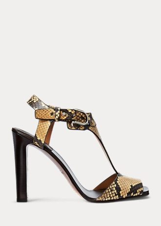 Sandalias de piel de serpiente para mujer Ralph Lauren Emilie Welington Ayers
