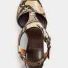 Sandalias de piel de serpiente para mujer Ralph Lauren Emilie Welington Ayers Sandalias de piel de serpiente para mujer Ralph Lauren Emilie Welington Ayers