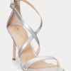 Sandalias de piel metalizada Ralph Lauren Gabriele para mujer en color plateado Sandalias de piel metalizada Ralph Lauren Gabriele para mujer en color plateado