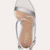 Sandalias de piel metalizada Ralph Lauren Gabriele para mujer en color plateado Sandalias de piel metalizada Ralph Lauren Gabriele para mujer en color plateado