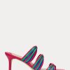 Sandalias de piel napa a rayas Ralph Lauren Lorraine en color rosa para mujer Sandalias de piel napa a rayas Ralph Lauren Lorraine en color rosa para mujer