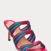 Sandalias de piel napa a rayas Ralph Lauren Lorraine en color rosa para mujer Sandalias de piel napa a rayas Ralph Lauren Lorraine en color rosa para mujer