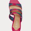 Sandalias de piel napa a rayas Ralph Lauren Lorraine en color rosa para mujer Sandalias de piel napa a rayas Ralph Lauren Lorraine en color rosa para mujer