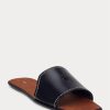 Sandalias de piel vachetta Ralph Lauren negras para mujer Sandalias de piel vachetta Ralph Lauren negras para mujer