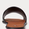 Sandalias de piel vachetta Ralph Lauren negras para mujer Sandalias de piel vachetta Ralph Lauren negras para mujer