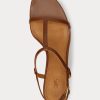 Sandalias de tacón bajo de piel de cordero Ralph Lauren para mujer en color marrón Sandalias de tacón bajo de piel de cordero Ralph Lauren para mujer en color marrón