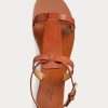 Sandalias marrones de piel de becerro bruñida Dyllon de Ralph Lauren para mujer
