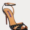 Sandalias negras de ante de cabra con adornos Kandice de Ralph Lauren para mujer Sandalias negras de ante de cabra con adornos Kandice de Ralph Lauren para mujer