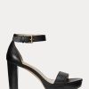 Sandalias negras de piel bruñida Sylvia de Ralph Lauren para mujer Sandalias negras de piel bruñida Sylvia de Ralph Lauren para mujer