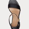 Sandalias negras de piel bruñida Sylvia de Ralph Lauren para mujer Sandalias negras de piel bruñida Sylvia de Ralph Lauren para mujer
