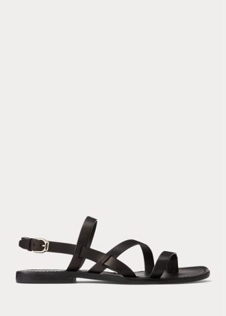 Sandalias negras de piel de becerro Carlion de Ralph Lauren para hombre Sandalias negras de piel de becerro Carlion de Ralph Lauren para hombre