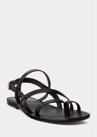Sandalias negras de piel de becerro Carlion de Ralph Lauren para hombre Sandalias negras de piel de becerro Carlion de Ralph Lauren para hombre