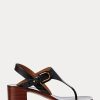 Sandalias negras de piel de becerro Julie Welington de Ralph Lauren para mujer