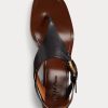 Sandalias negras de piel de becerro Julie Welington de Ralph Lauren para mujer