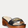 Sandalias negras de piel napa Ralph Lauren Roxanne para mujer Sandalias negras de piel napa Ralph Lauren Roxanne para mujer