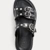 Sandalias negras Ralph Lauren Ezra de piel de cordero con tachuelas para mujer Sandalias negras Ralph Lauren Ezra de piel de cordero con tachuelas para mujer