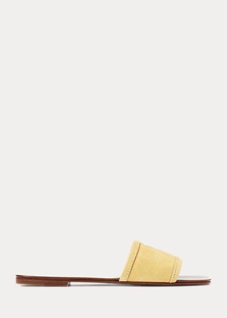Sandalias Ralph Lauren Andela de ante de becerro amarillas para mujer