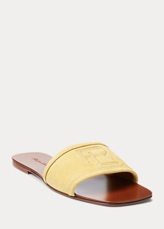 Sandalias Ralph Lauren Andela de ante de becerro amarillas para mujer