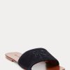 Sandalias Ralph Lauren Andela de ante de becerro negras para mujer Sandalias Ralph Lauren Andela de ante de becerro negras para mujer