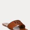 Sandalias Ralph Lauren Andela de piel de becerro bruñida para mujer en color marrón Sandalias Ralph Lauren Andela de piel de becerro bruñida para mujer en color marrón